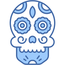 sugar skull two color icon