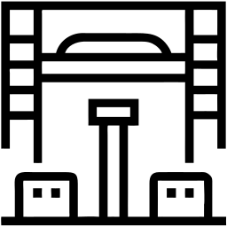 double bunk bed line icon