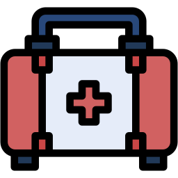 first aid kit lineal color icon