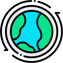 earth lineal color icon