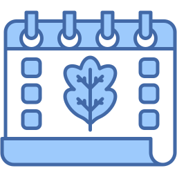 calendario autunnale due colori icona
