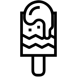 melting popsicle line icon