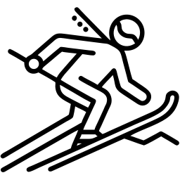skiing line icon
