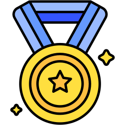 award lineal color icon