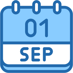 fecha dos colores icono