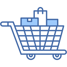 carro de la compra dos colores icono