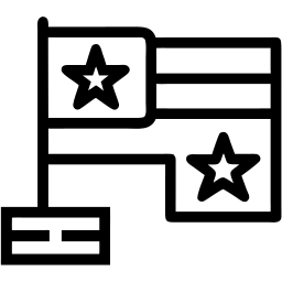 american flag line icon