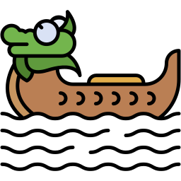 dragon boat lineal color icon