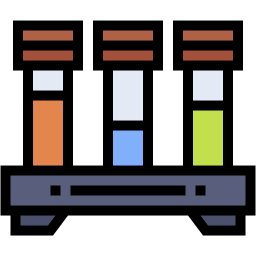 test tube lineal color icon
