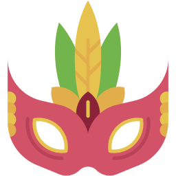 maschera di carnevale piatto icona