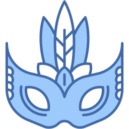 maschera di carnevale due colori icona