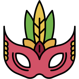 masquerade mask lineal color icon