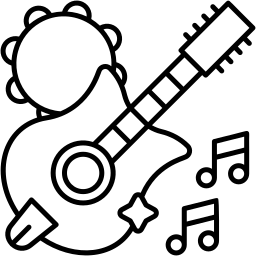 guitarra línea icono