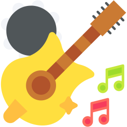 guitarra plano icono