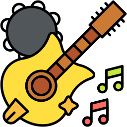 guitarra color lineal icono