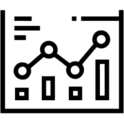 grafico di crescita linea icona
