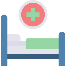 hospital bed flat icon