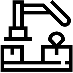 robotic arm line icon