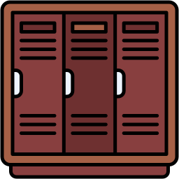 school lockers lineal color icon