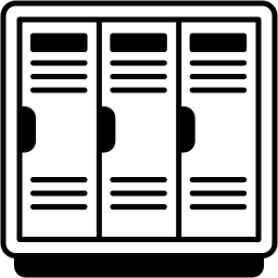 学校储物柜 双色调 图标