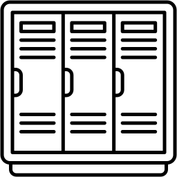 school lockers line icon