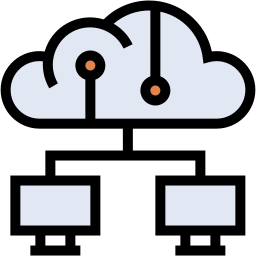 cloud network lineal color icon