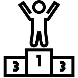 优胜者 线条 图标