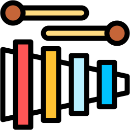 xylophone couleur linéaire icône