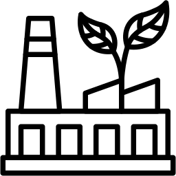 fábrica verde line icono