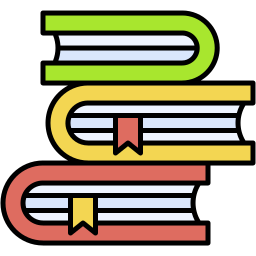 books lineal color icon