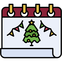 Weihnachtskalender lineal farbe Icon