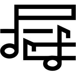 music notes line icon
