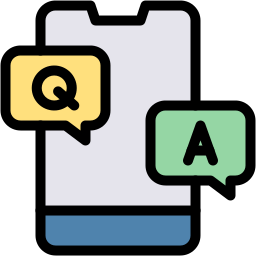 mobile chat lineal color icon