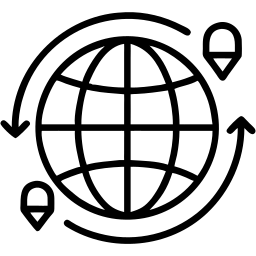 world translate line icon