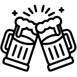 beer toast line icon