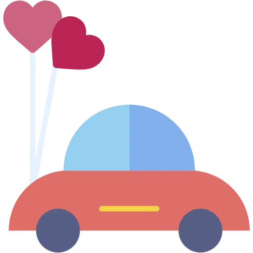 ウェディングカー フラット アイコン