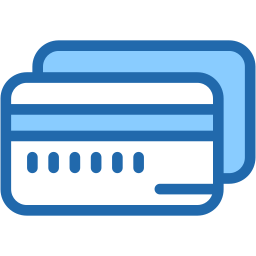 tarjeta de crédito dos colores icono