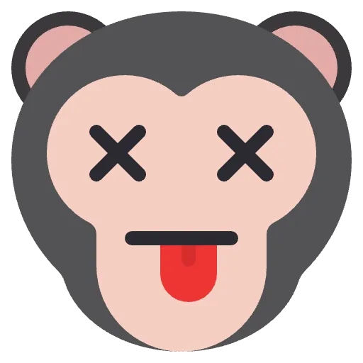 dead monkey flat icon