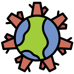 deforestation lineal color icon