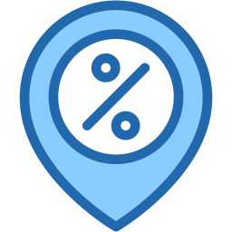 descuento dos colores icono