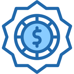 pegatina de dolar dos colores icono