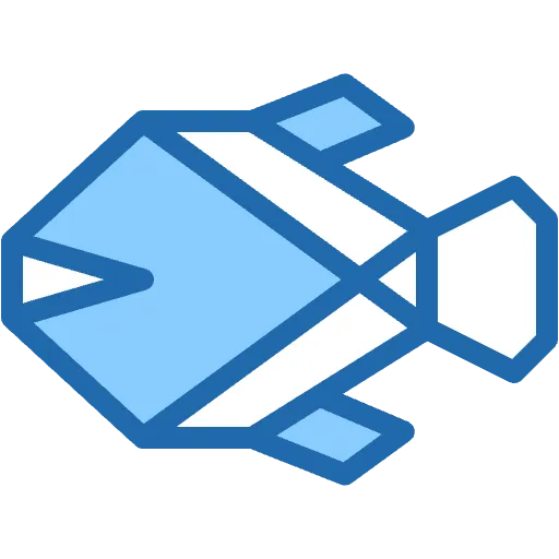 origami fish two-color icon