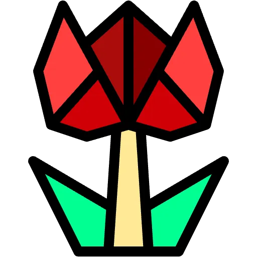 geometric flower lineal color icon