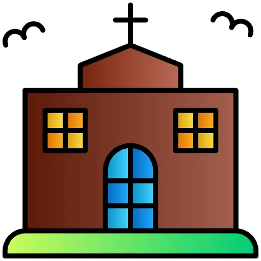 haunted church lineal-color icon
