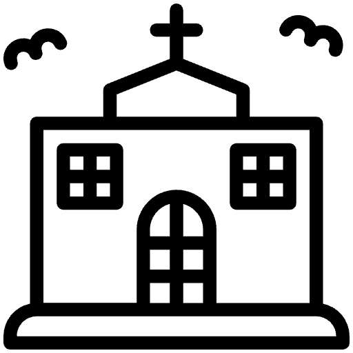 haunted church line icon