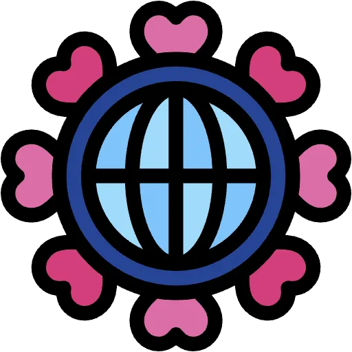 amor global color lineal icono