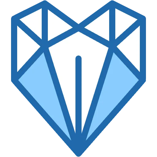 geometric heart two-color icon