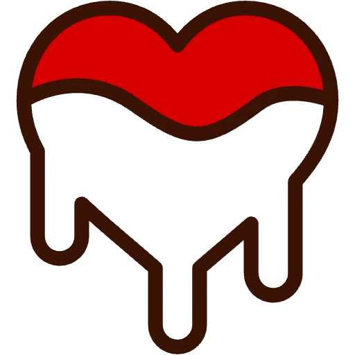 melting heart two color icon