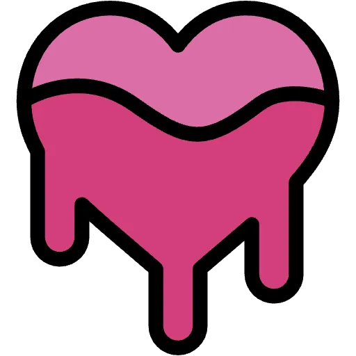 melting heart lineal color icon