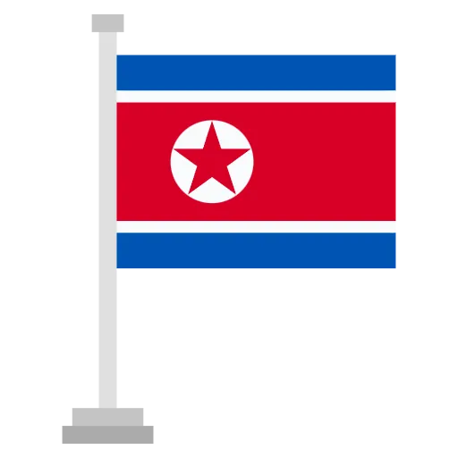 north korea flat icon